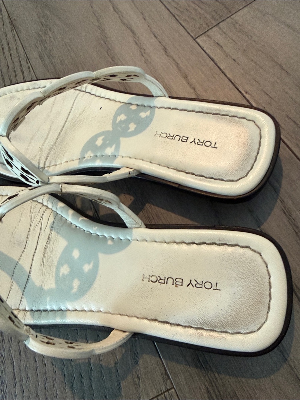 Tory Burch White Miller Logo Thong Sandals - Women - Picture 3 of 6
